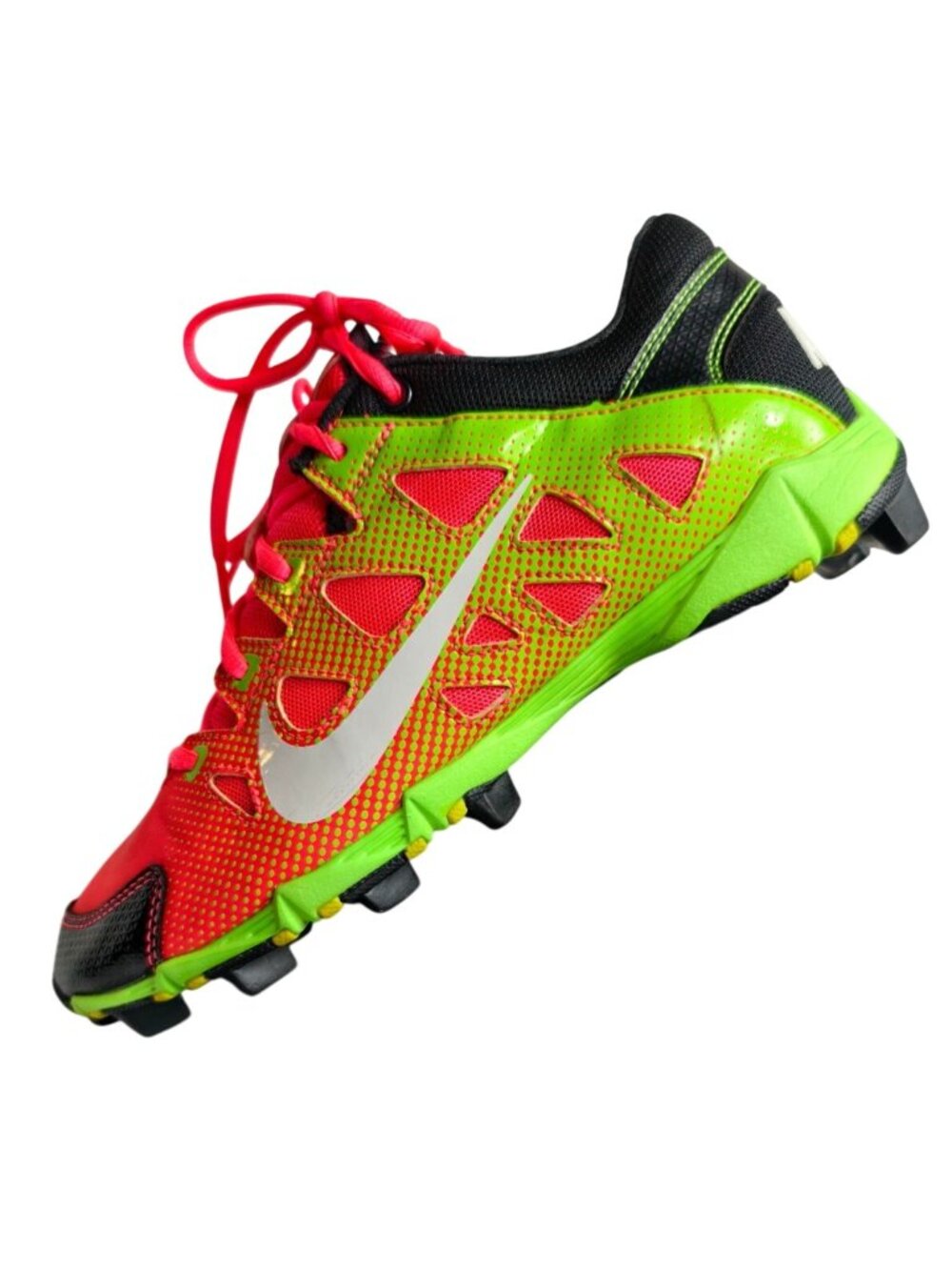 Nike Womens 8.5 Softball Cleats Hyperdiamond Keystone Neon Pink Green Sporty